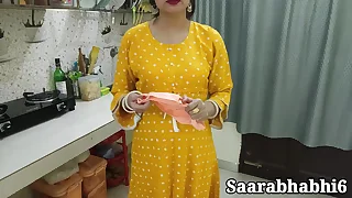 hot Indian stepmom got caught with condom before hard fuck in closeup in Hindi audio. HD coitus video